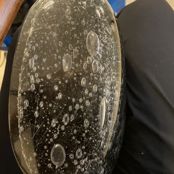 Host Pick🌟 Vetro Artistico Murano Bubble Black Oval Talk Glass Vase OOAK - Picture 7 of 8